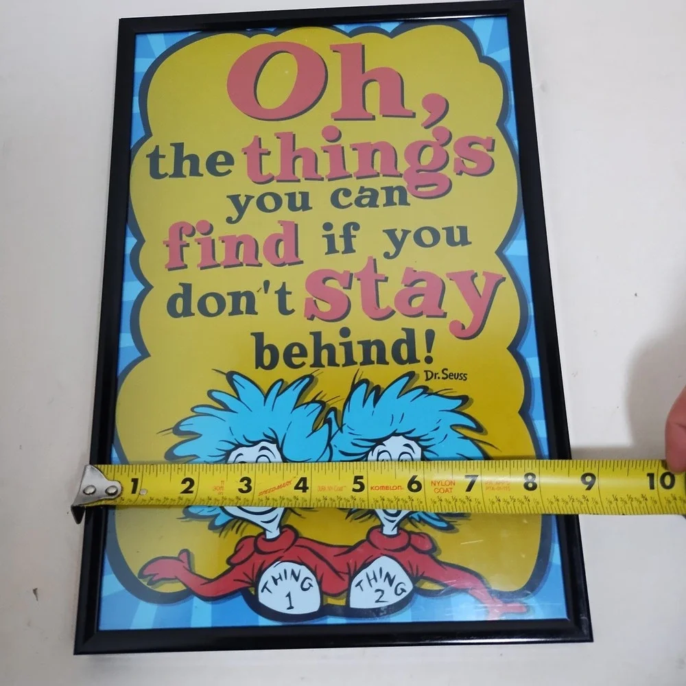 2 Dr. Seuss Framed Quote Wall Art Print Hanging Decor 12.5x8.5‎ Set Lot Of 2